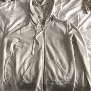 White zip up jacket